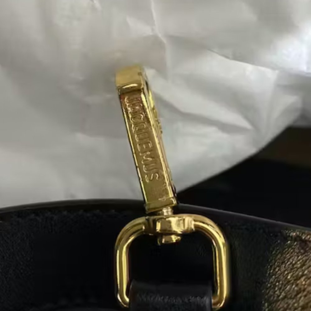 JACQUEMUS Le Cabas Neve Black Leather tote shopping bag - Picture 2 of 11